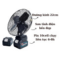 Quạt tích điện Makita 2 tốc độ gió hiệu suất mạnh, QUẠT + 1 PIN + 1 SẠC