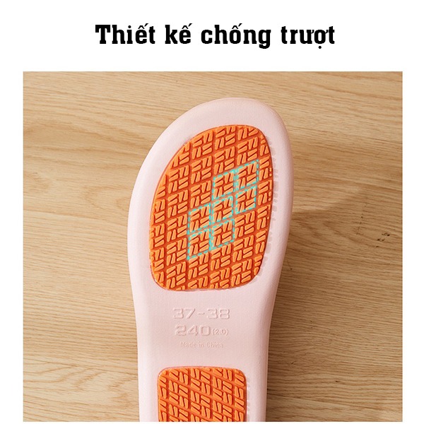 Dép chống trơn trượt, dép đi trong nhà, văn phòng, dép đi nhà tắm cho bà bầu, Màu hồng - Size 38/39