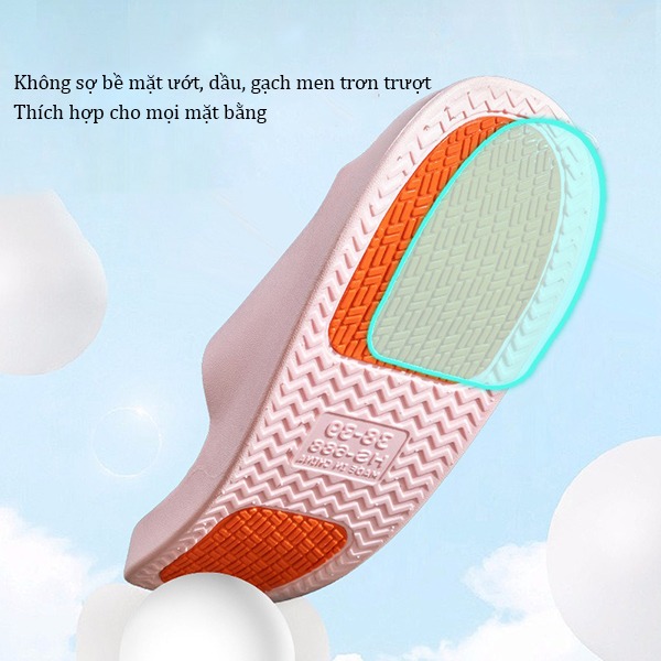 Dép chống trơn trượt, dép đi trong nhà, văn phòng, dép đi nhà tắm cho bà bầu, Màu hồng - Size 38/39