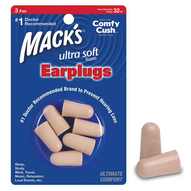 Nút bịt tai chống ồn Macks Soft Foam chất liệu cao su non mềm (3 đôi)