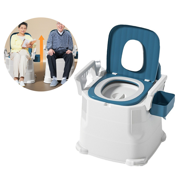 Bồn cầu di động đa năng có bô rời tựa lưng êm ái tay vịn an toàn