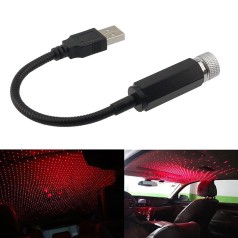 Đèn led chiếu trần trang trí xe hơi, phòng ngủ, cổng cắm USB tiện lợi, Ánh sáng đỏ