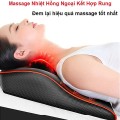 Gối massage hồng ngoại kiêm tựa lưng 16 bi cho gia đình và trên ô tô