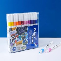 Bút màu acrylic marker màu siêu bền chống thấm nước cao cấp, 24 màu	