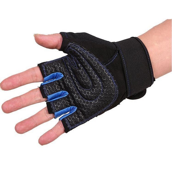 Găng tay tập thể thao chống chấn thương có dây cuốn bảo vệ cổ tay, Size M (Tay 8-8,5cm)	
