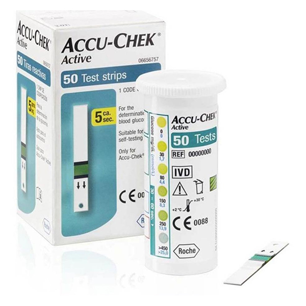 Hộp 50 que thử đường huyết Accu-Chek Active cho kết quả nahnh chóng