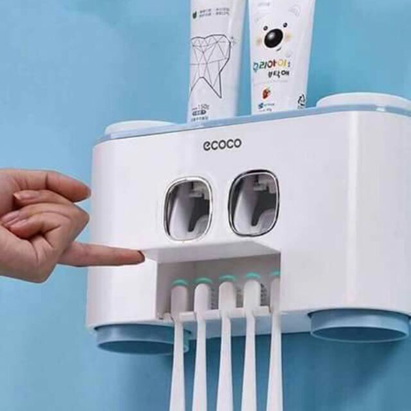 Bộ nhả kem đánh răng cao cấp Ecoco kèm 4 cốc thông minh tiện lợi 